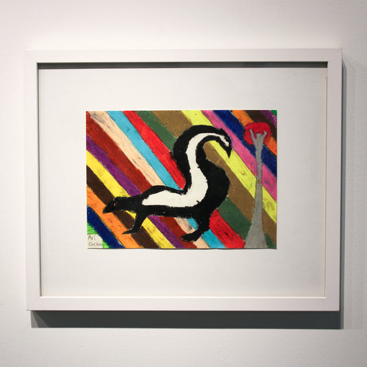 Skunk on a Colorful Background