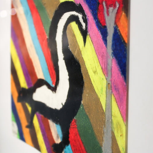 Skunk on a Colorful Background