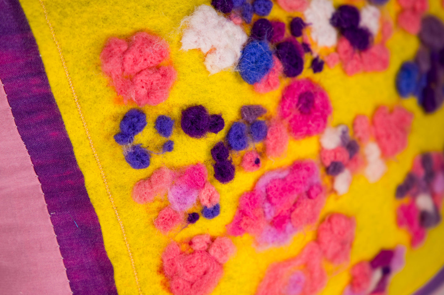 Pink and Purple Floral Pillow