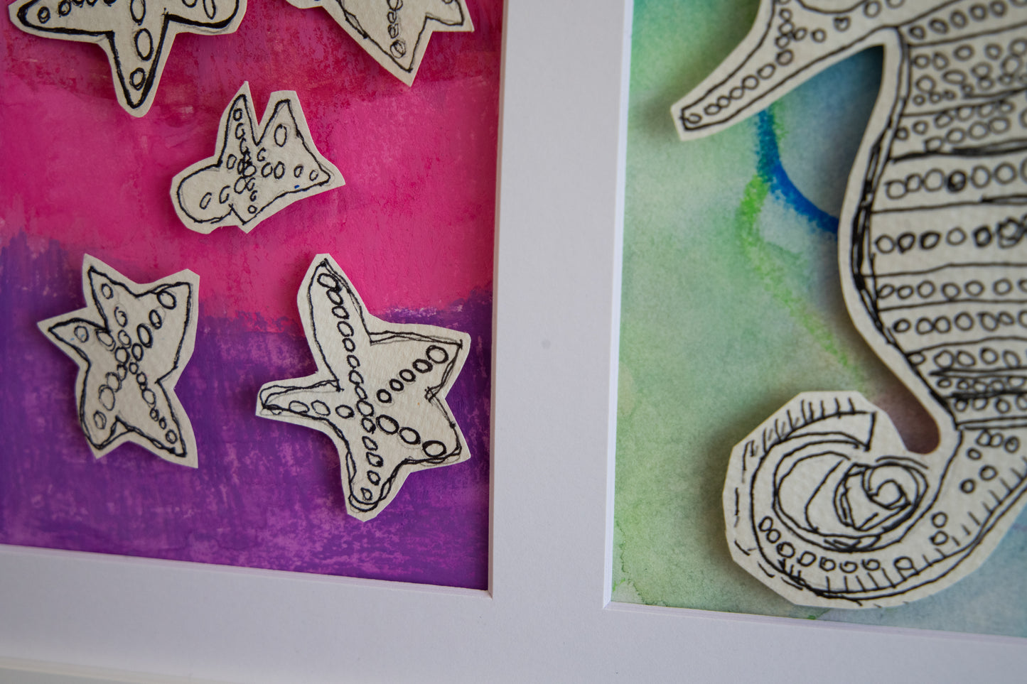 Pelican, Seahorse, Starfish (Framed)