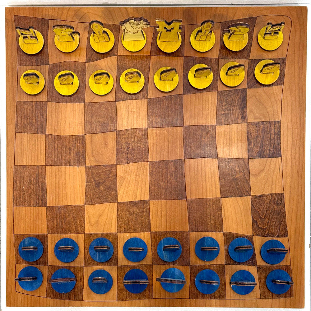 Yellow and Blue Michigan Chess Set