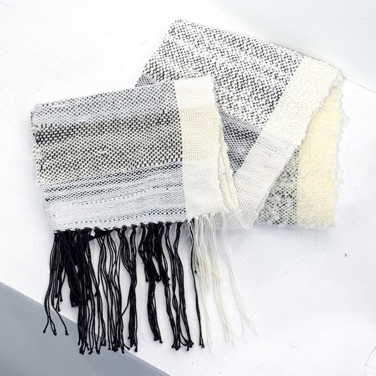 Woven Black and White Table Runner