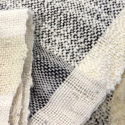 Woven Black and White Table Runner