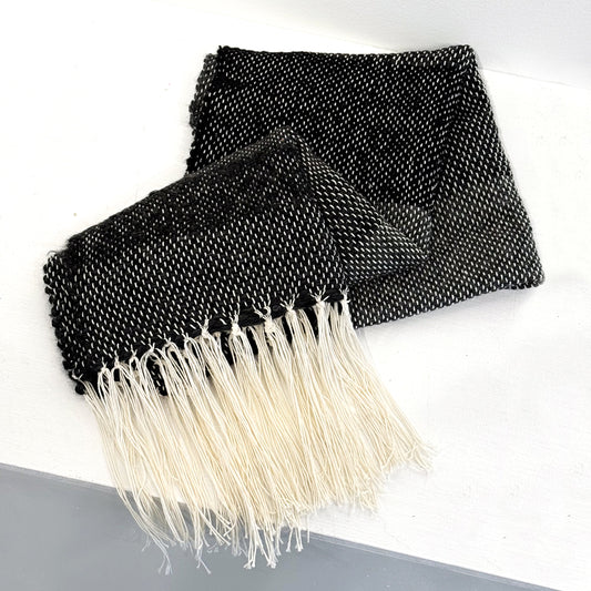 Black and Gray Hand Woven Table Runner
