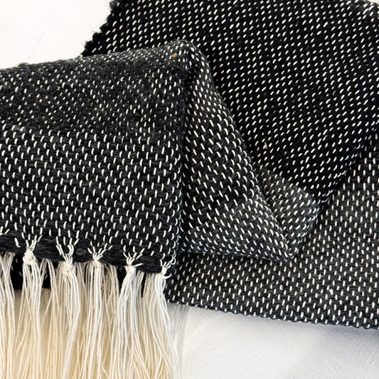 Black and Gray Hand Woven Table Runner