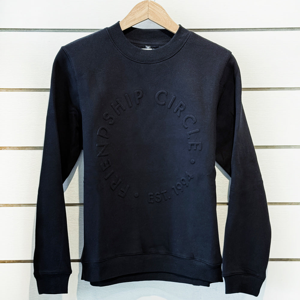 Black Embossed Friendship Circle Sweatshirt