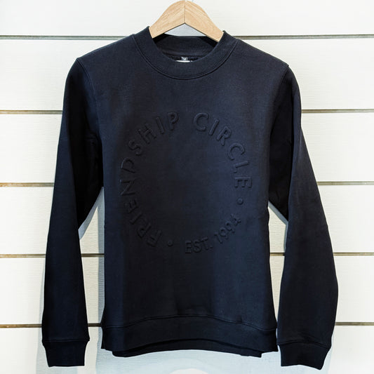 Black Embossed Friendship Circle Sweatshirt