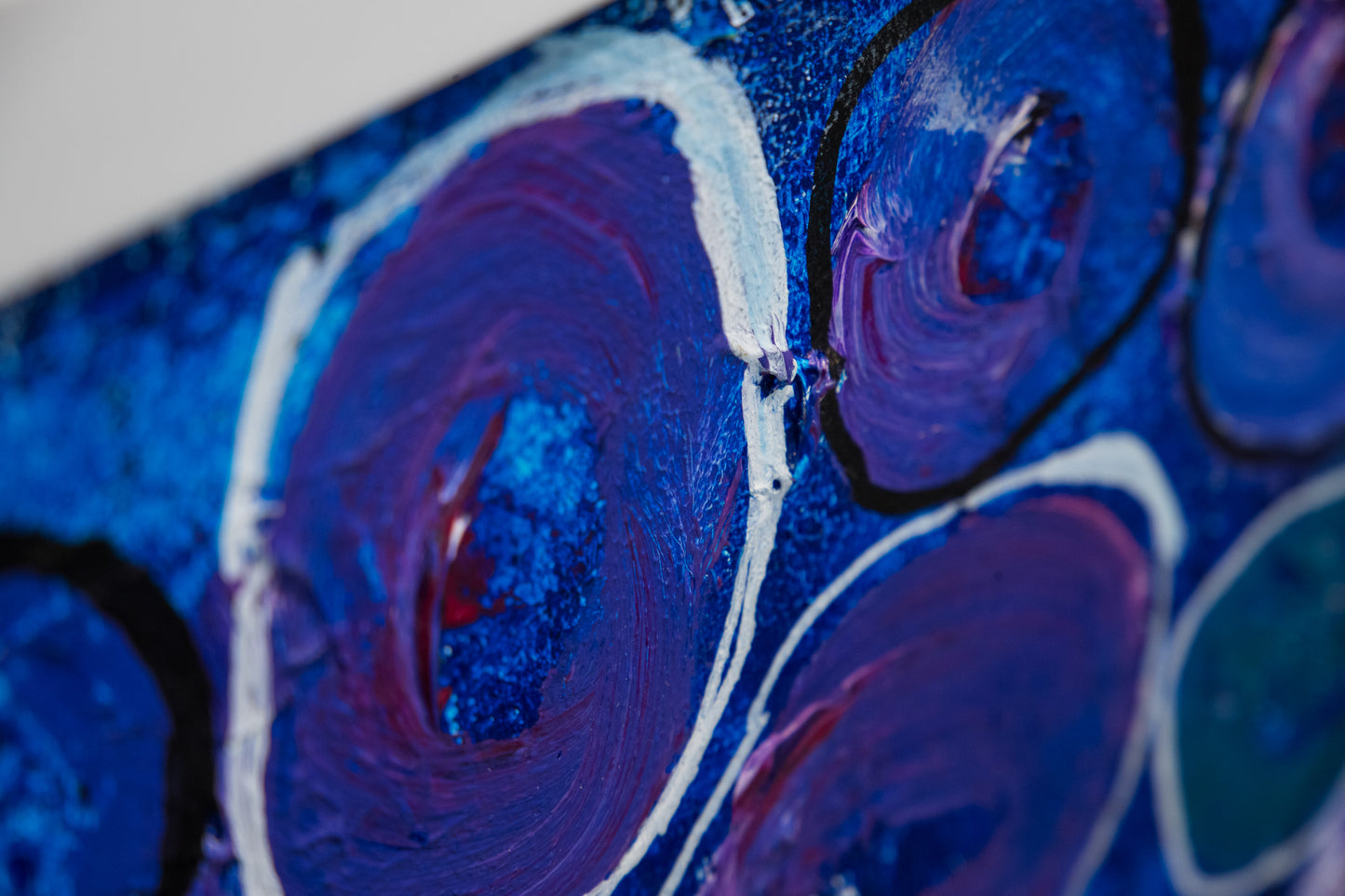 Blue Circles, framed