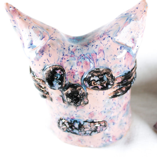 Two Cat Ceramic Sculptures