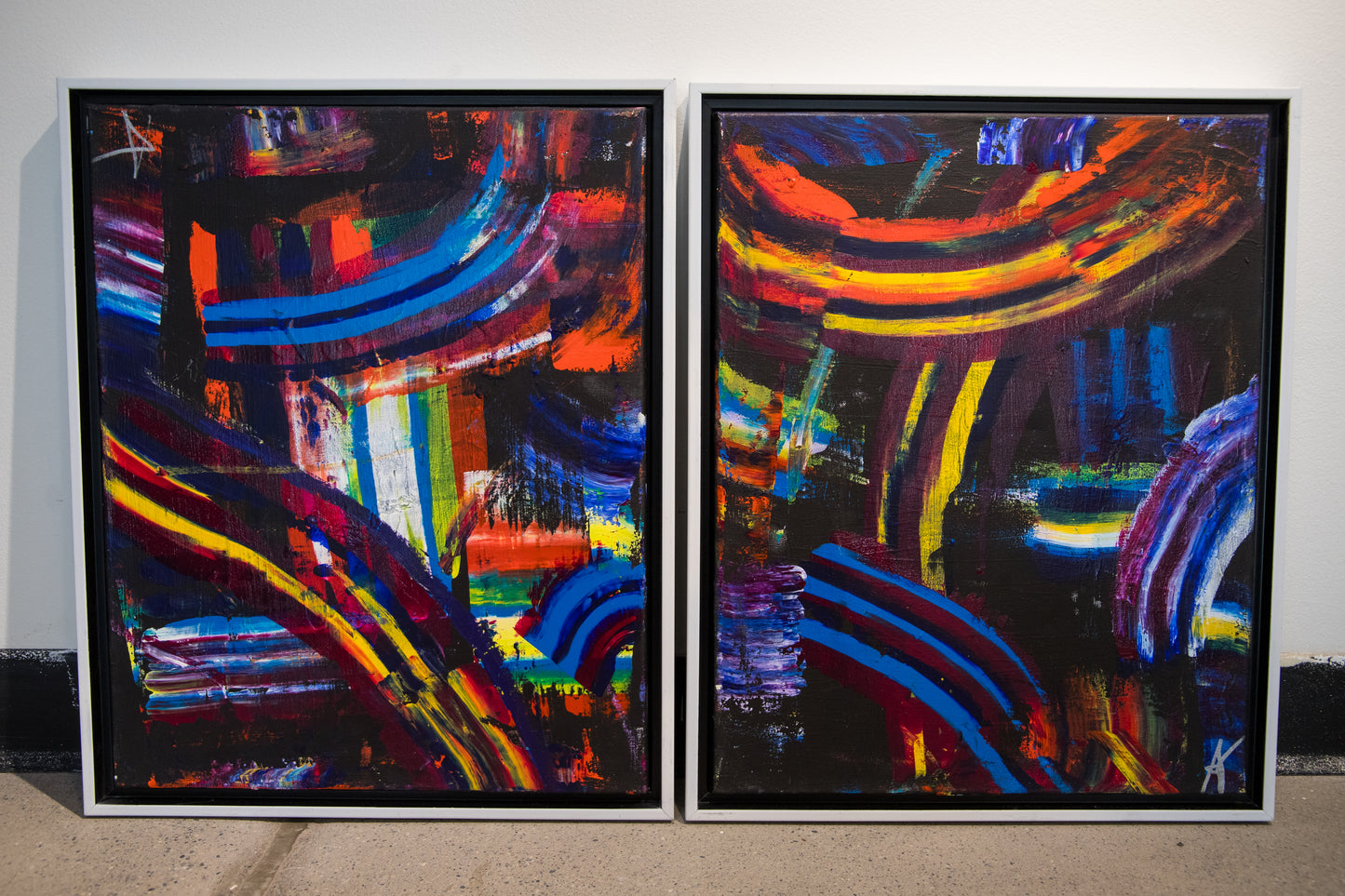 Colored Motion Diptych (Framed)