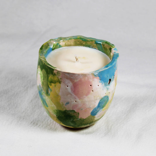 Hand Poured Our World Ceramic Candle