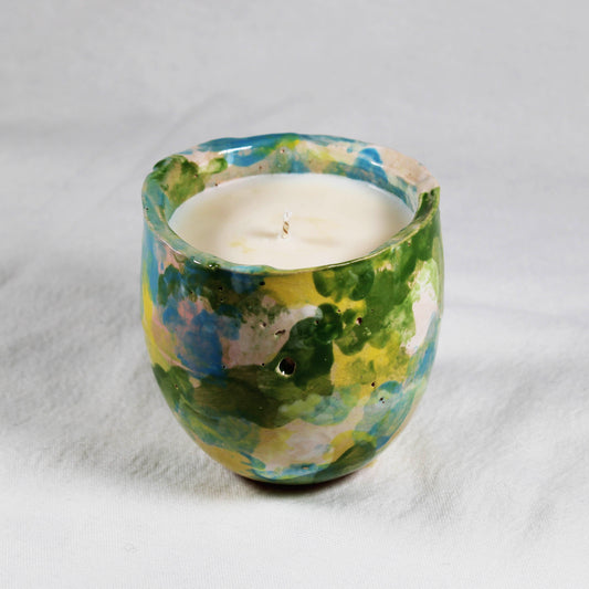 Hand Poured Our World Ceramic Candle