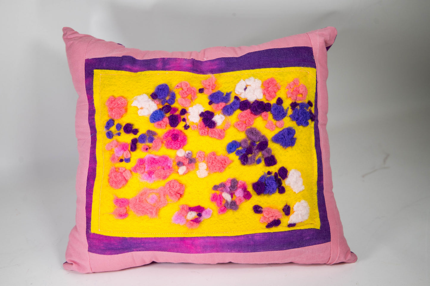 Pink and Purple Floral Pillow
