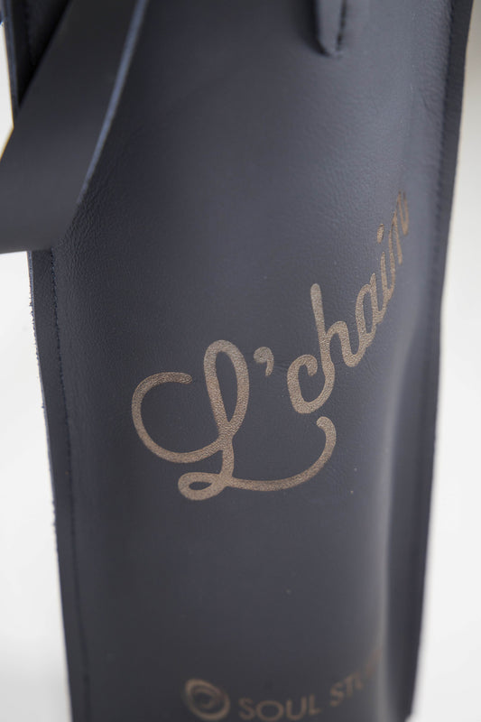 "L'Chaim" Leather Wine Tote