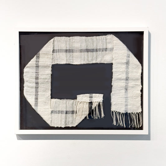 White Stripe Woven Scarf