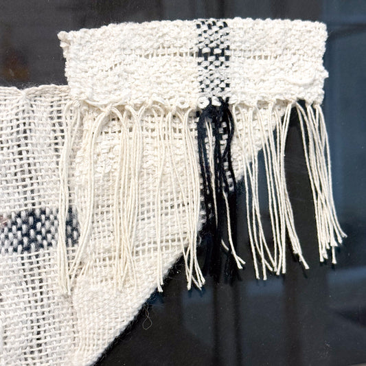White Stripe Woven Scarf