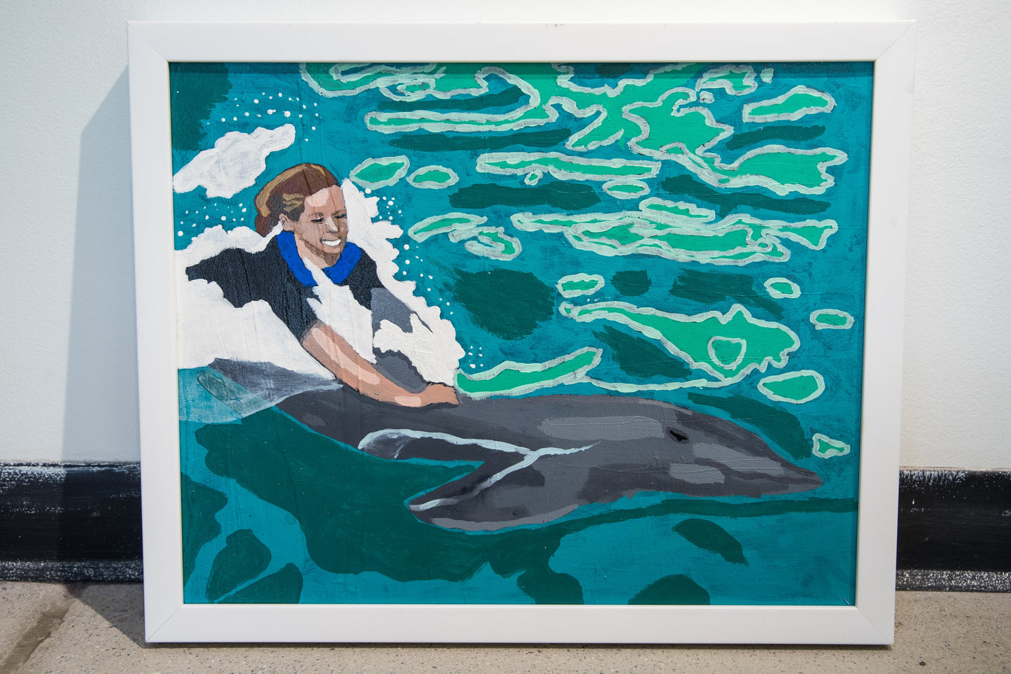 Commission completion payment-Dolphin Rider (Framed)