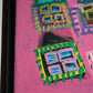 Pink Neighborhood (Happy Houses Series) (Framed)