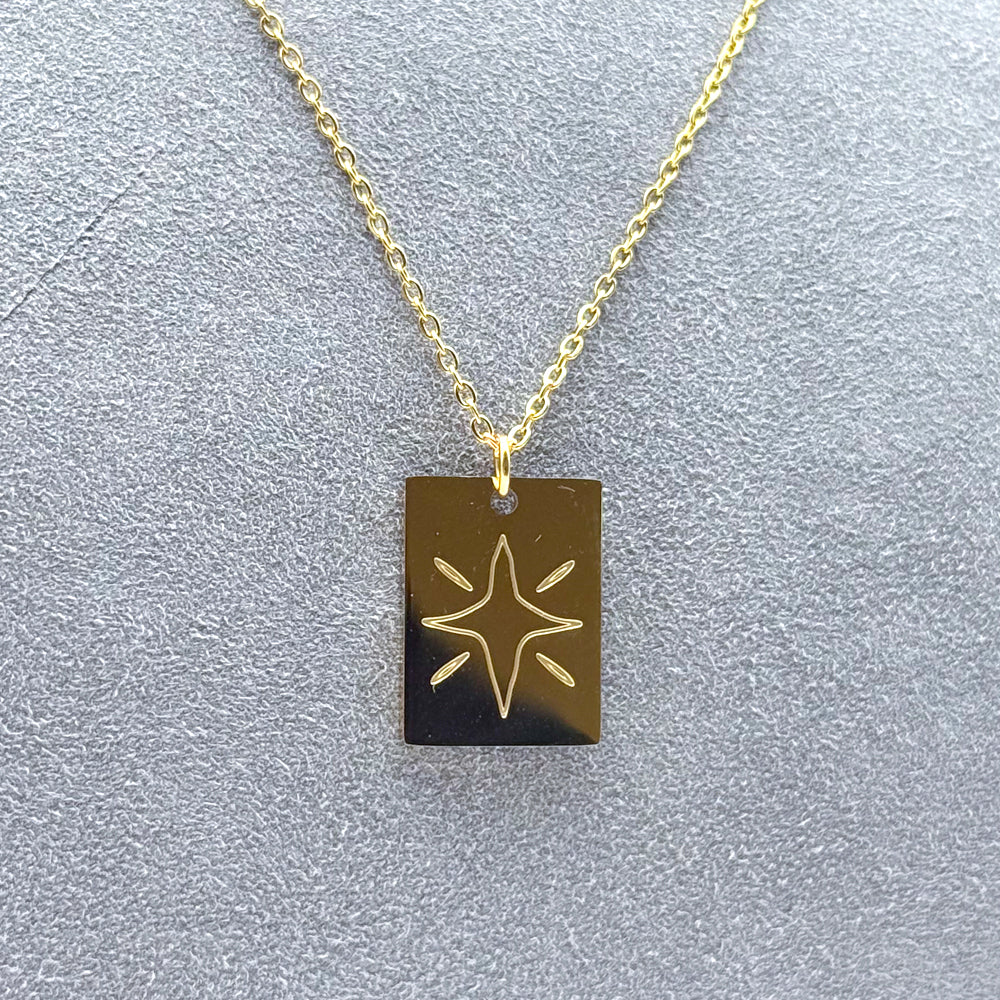 Soul Starburst Necklace, Gold Plate