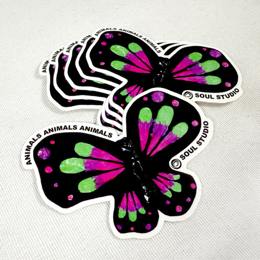 Neon Butterfly Sticker