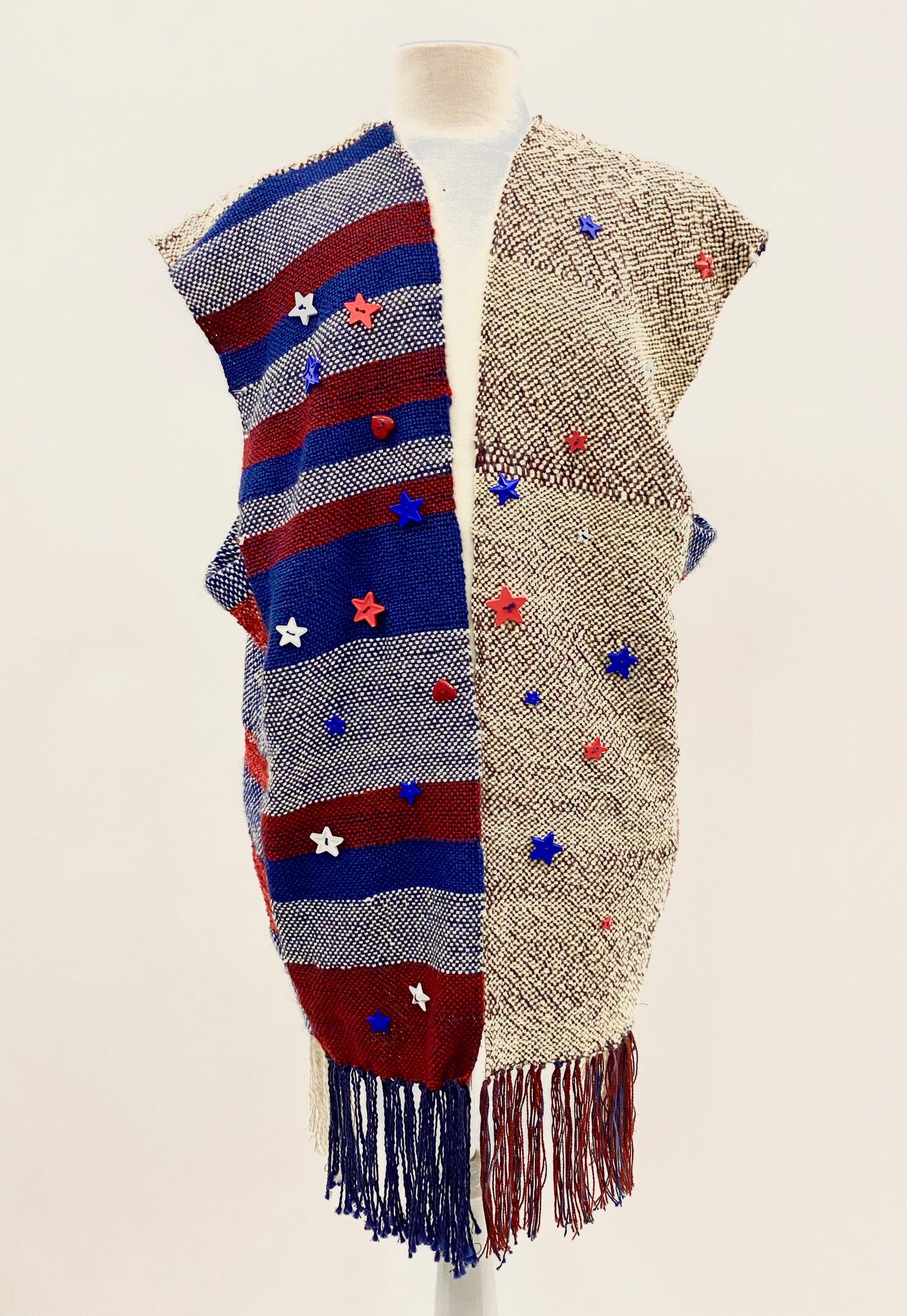 Red, White, and Blue Handwoven Vest