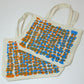 Blue and Orange Abstract Tote Bag