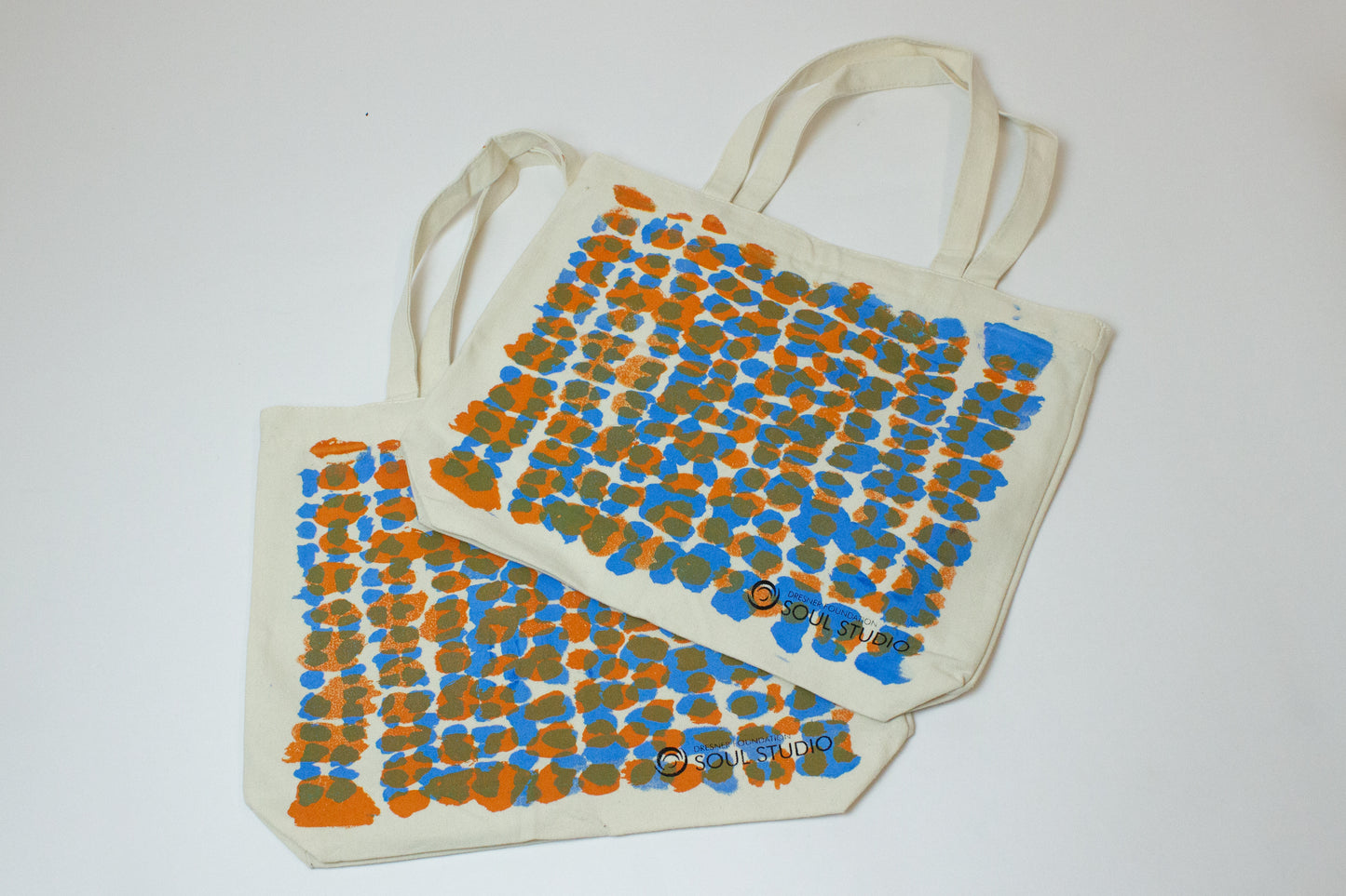 Blue and Orange Abstract Tote Bag