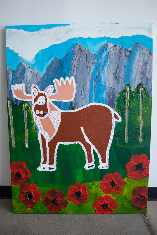 Moose with Flowers